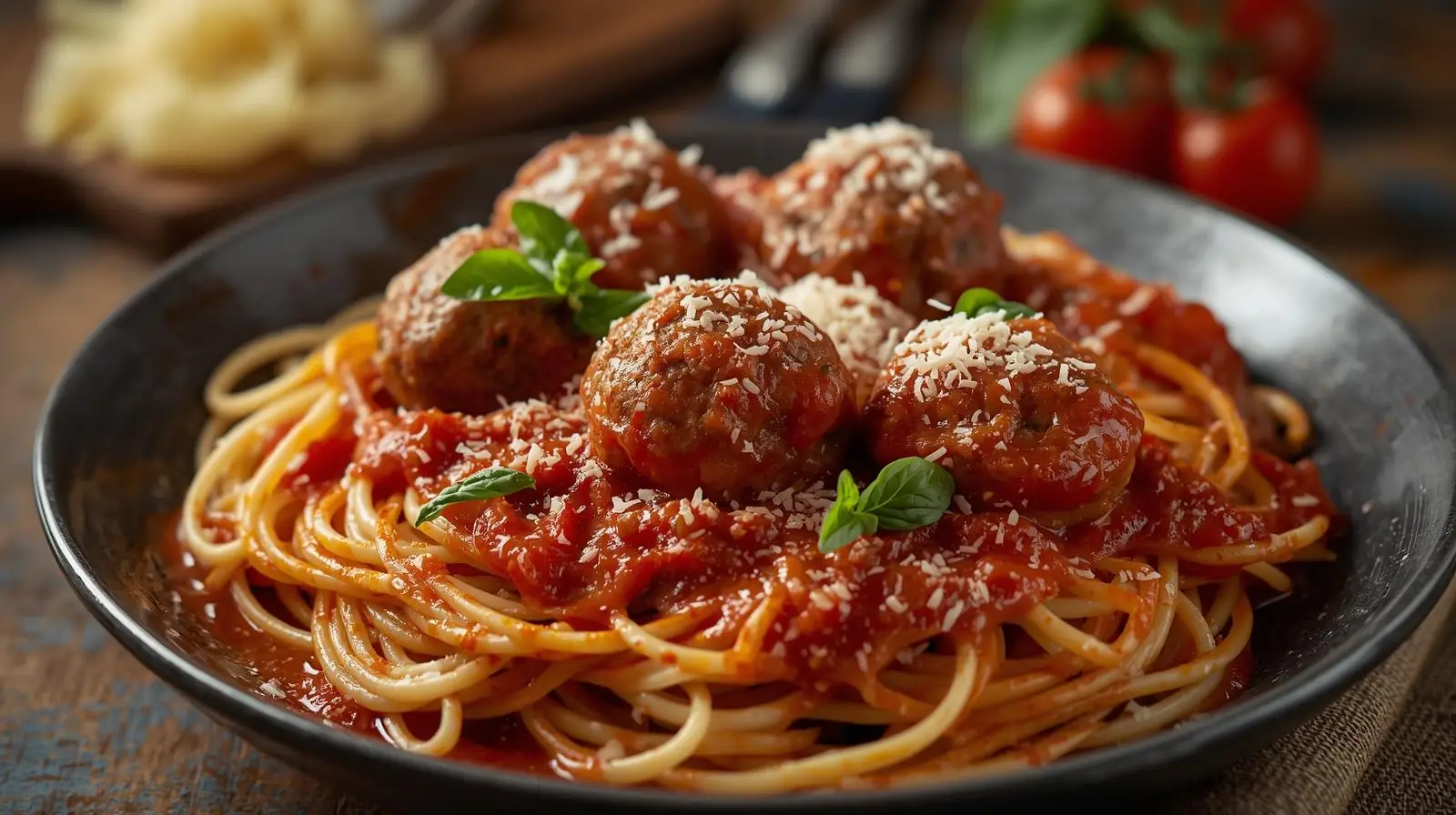 Almôndegas ao Sugo com Espaguete