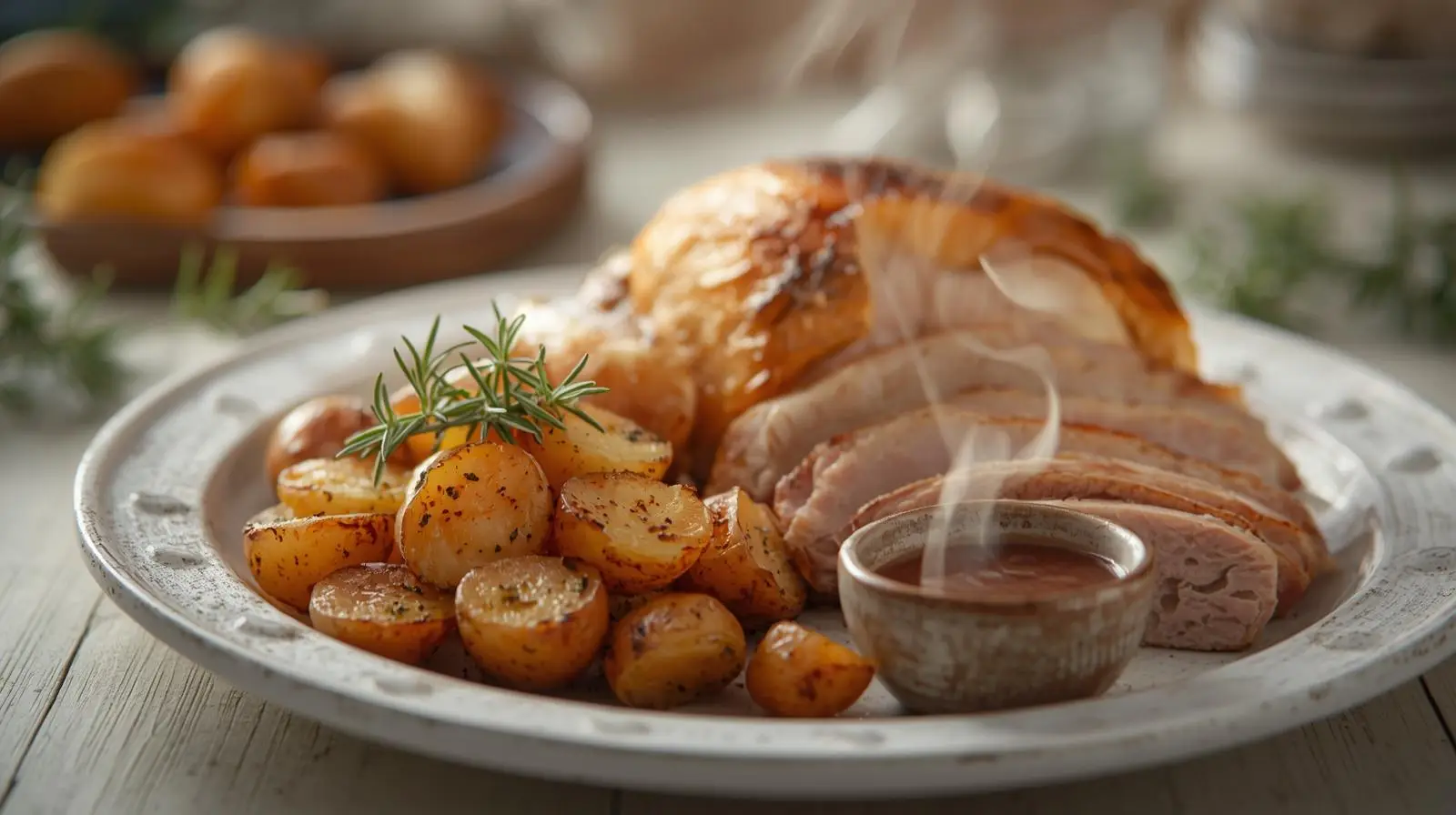 Frango Assado com Batatas e Alecrim
