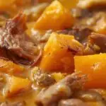 Abóbora cremosa com carne seca