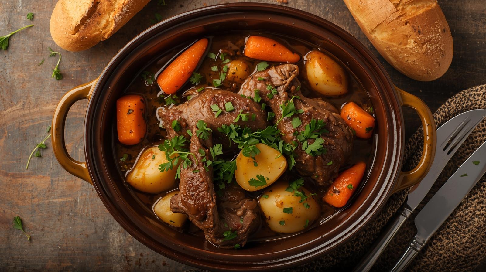 Carne de Panela com Batatas e Cenouras