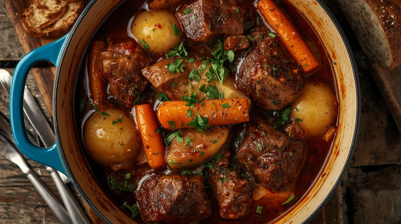 Carne de Panela com Batatas e Cenouras