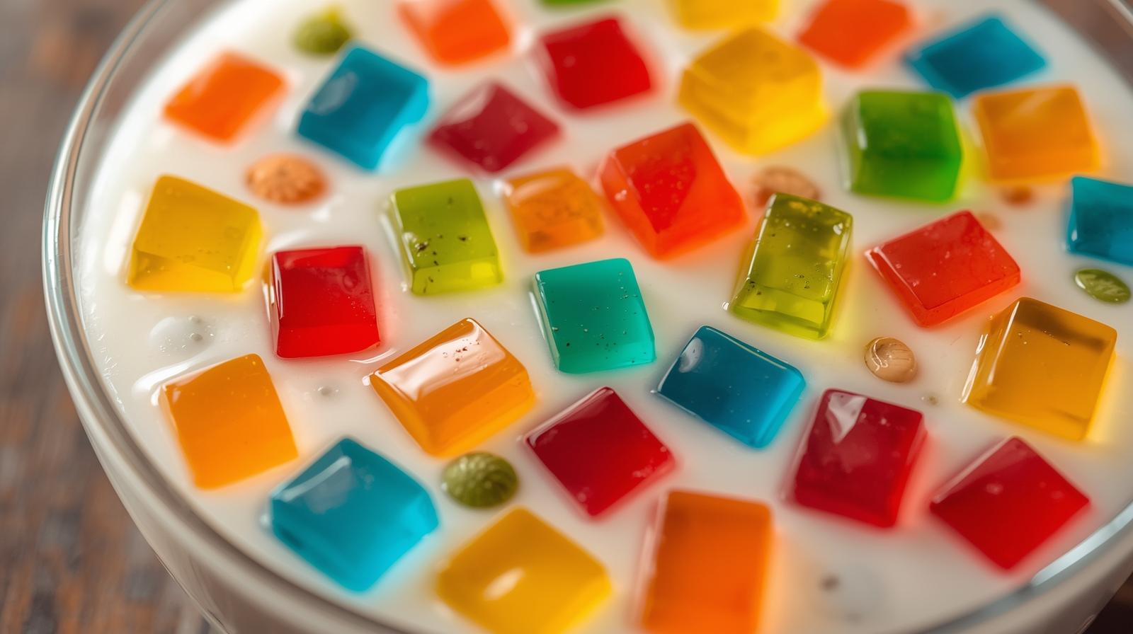 Gelatina Colorida com Creme Mosaico