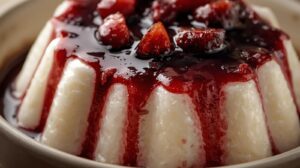 Manjar Branco com Calda de Ameixa